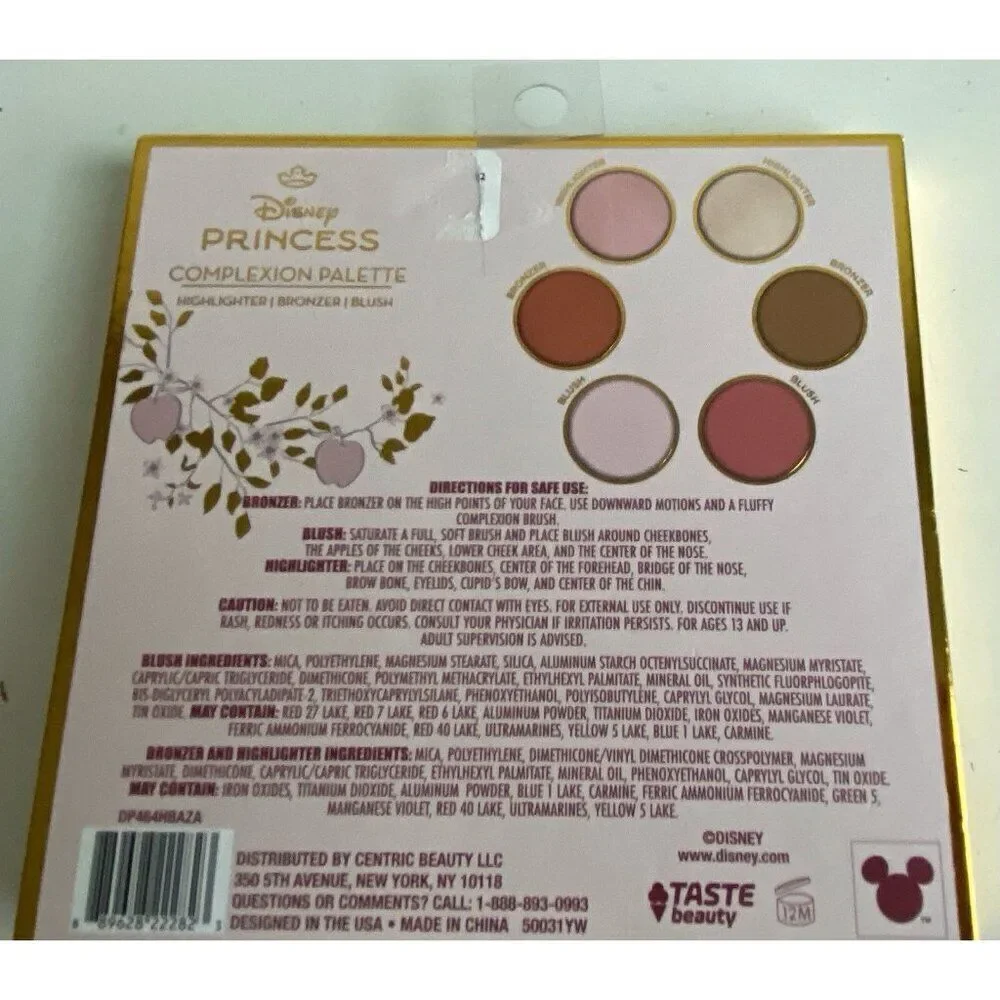 Disney SNOW WHITE 6 Shade Complexion Palette Blush Highlighter Bronzer‎ Mirror